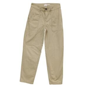 A New Day Khaki Pants Size 4 Patch Front and Back Pockets Belt Loops